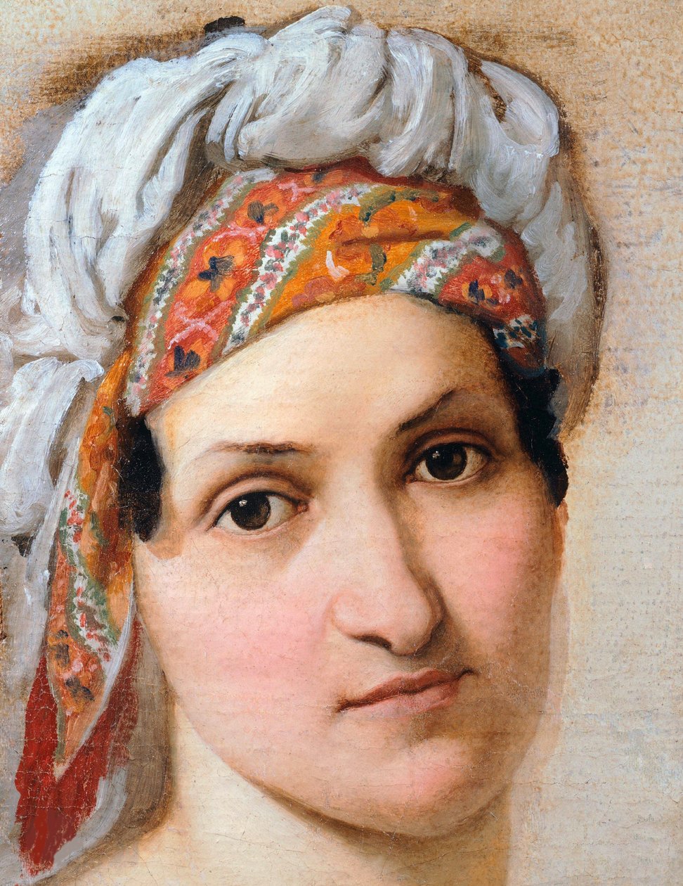उनकी पत्नी विंसेंज़ा स्केशिया, 1816 का चित्रण। द्वारा फ्रांसेस्को हेज़