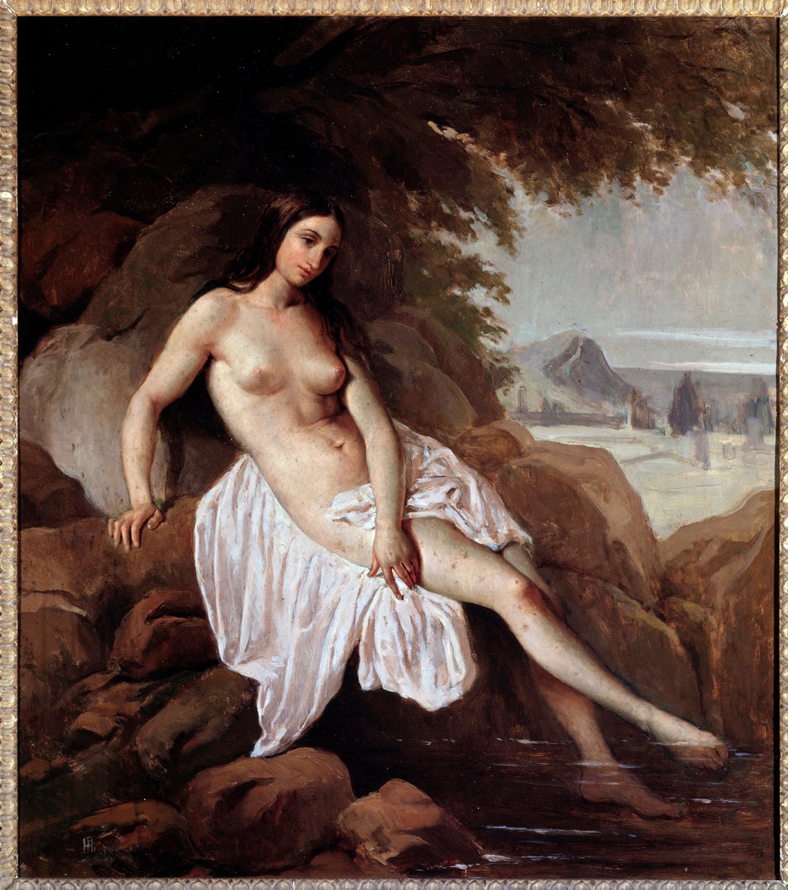 फ्रांसेस्को हायेज़ (1791-1882) 1832 डिम 63x56 सेमी बर्गामो, एकेडेमिया कैरारा द्वारा द बाथर पेंटिंग द्वारा फ्रांसेस्को हेज़