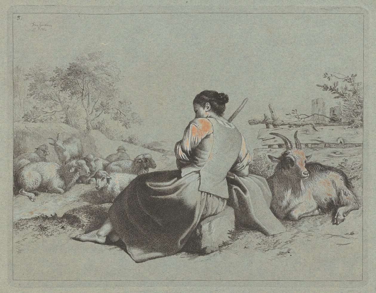 बैठा चरवाहा, 1762। द्वारा फ्रांसेस्को लंदनियो