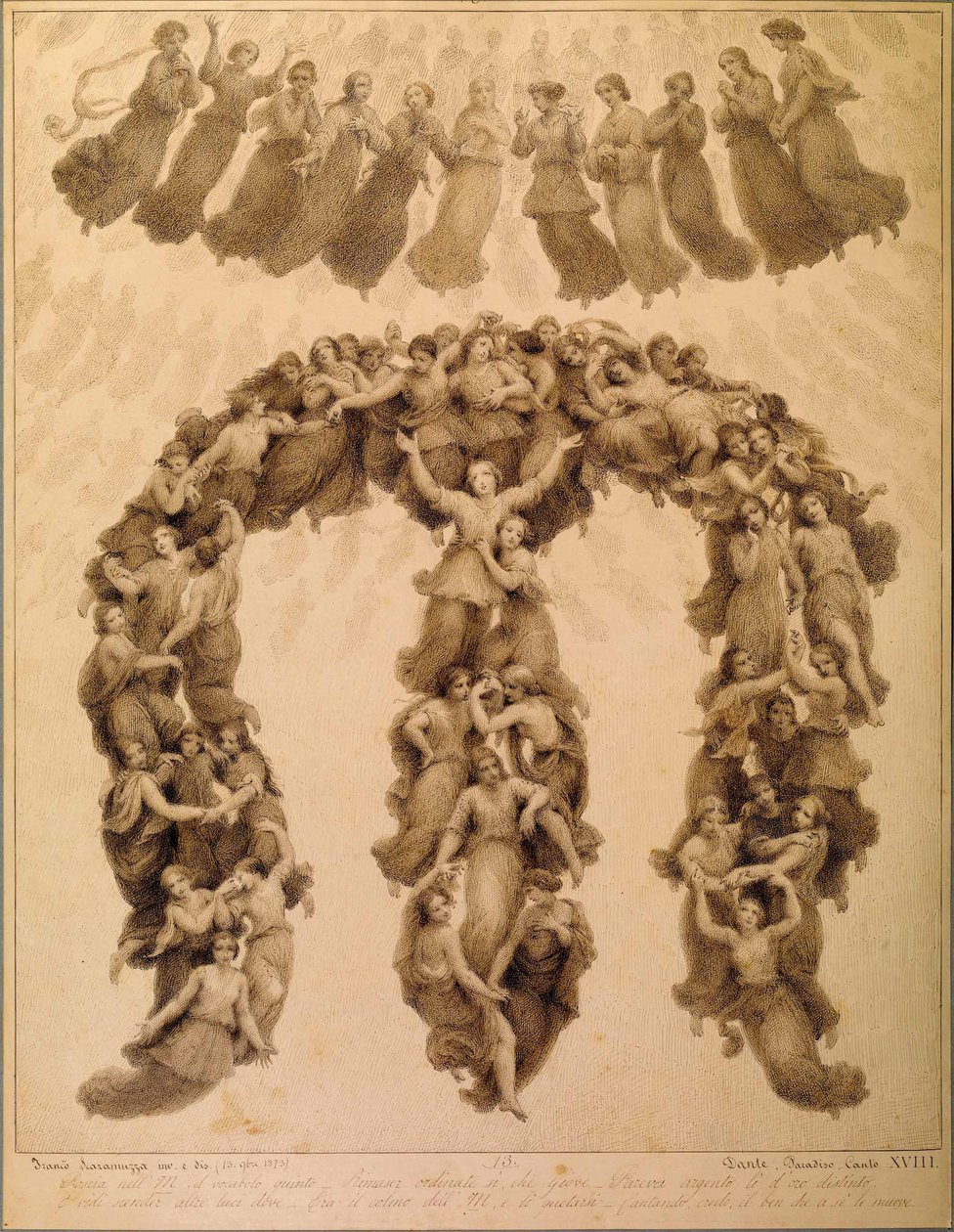 दांते एलघिएरी पारदिसो सैंटो XVIII द्वारा दिव्य कॉमेडी का चित्रण द्वारा फ्रांसेस्को स्कारामुज़ा