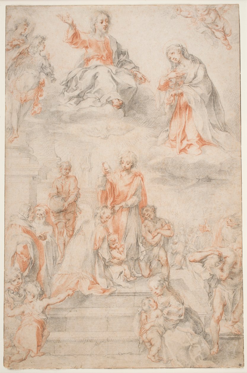 सेंट एंसानो बैपनाइजिंग द साइनेस, c.1593 (कागज पर चाक) द्वारा फ्रांसेस्को वन्नी