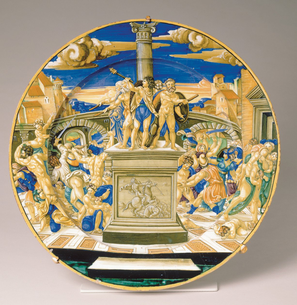 निर्दोषों के नरसंहार के साथ प्लेट, c.1527-30 (maiolica) द्वारा फ्रांसेस्को Xanto Avelli