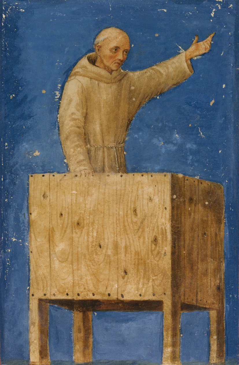 एक पुलपिट से सेंट बर्नार्डिनो उपदेश, ca. 1470-1475। द्वारा फ्रांसेस्को डि जियोर्जियो मार्टिनी