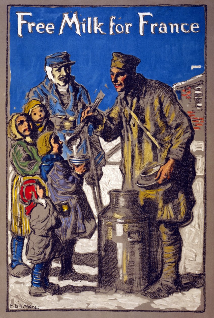 फ्रांस के लिए मुफ्त दूध, 1918 द्वारा फ्रांसिस लुइस मोरा