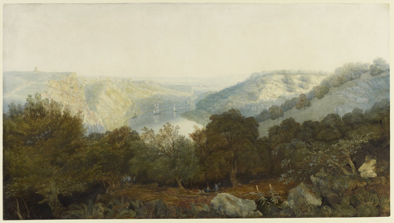 एवन गॉर्ज विद क्लिफ्टन एंड द हॉटवेल्स, ब्रिस्टल, c.1820 (wc & bodycolour over ग्रेफाइट ऑन वोव पेपर) द्वारा फ्रांसिस डेनबी