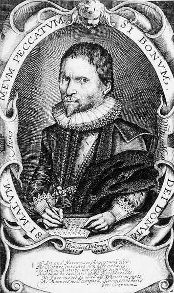 जॉर्ज चैपमैन का पोर्ट्रेट (c.1559-1634) 1620 (उत्कीर्णन) (b/w फोटो) द्वारा फ्रांसिस डेलाराम