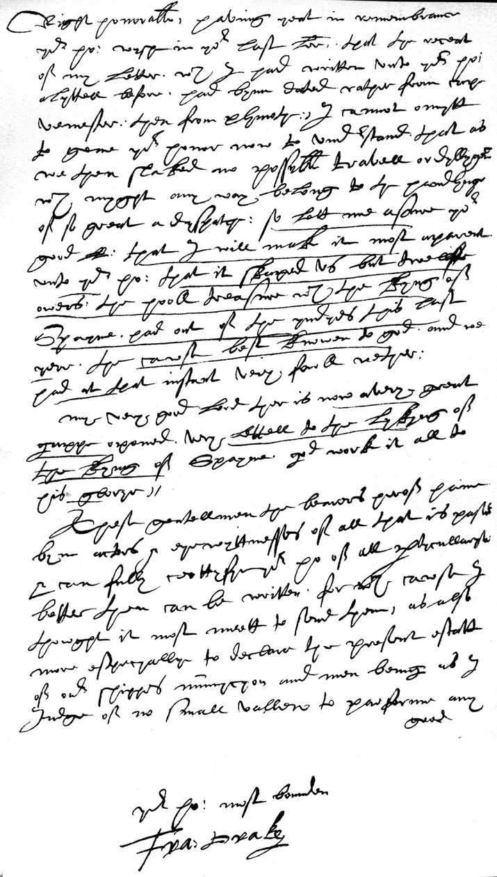 विलियम सेसिल को लेटर, लॉर्ड बर्गले, लॉर्ड हाई ट्रेज़र, ने अपने प्रमुख बोर्ड पर लिखा, प्लायमाउथ में &39;एलिजाबेथ बोनवेंट&39;, 26 जुलाई, 1586 (कागज पर पेन und ink) द्वारा फ्रांसिस ड्रेक