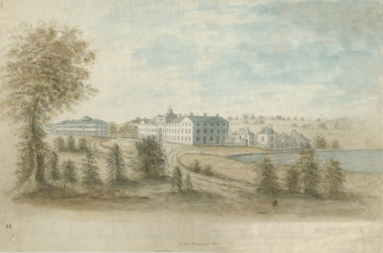 Soho कारख़ाना: वाटर कलर पेंटिंग, nd [c 1798] द्वारा फ्रांसिस एगिंटन