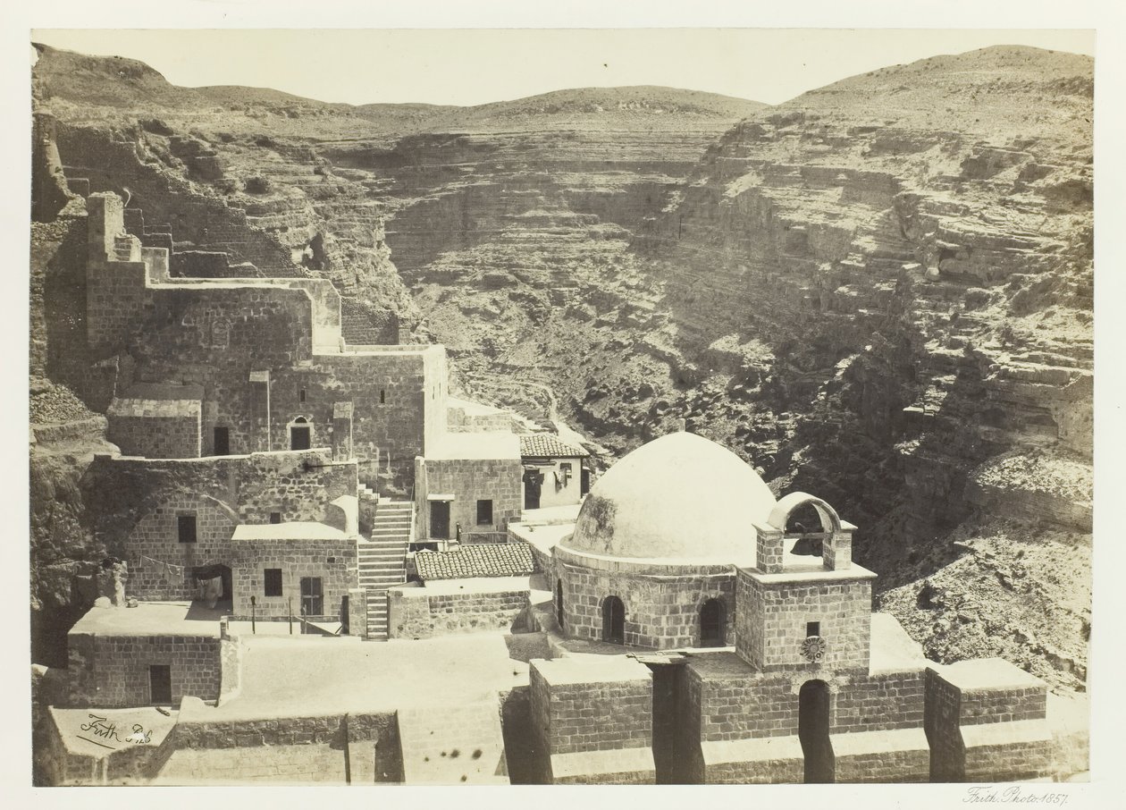 मार-सबा का कॉन्वेंट, जेरूसलम के पास, 1857। द्वारा फ्रांसिस फ्रिथ