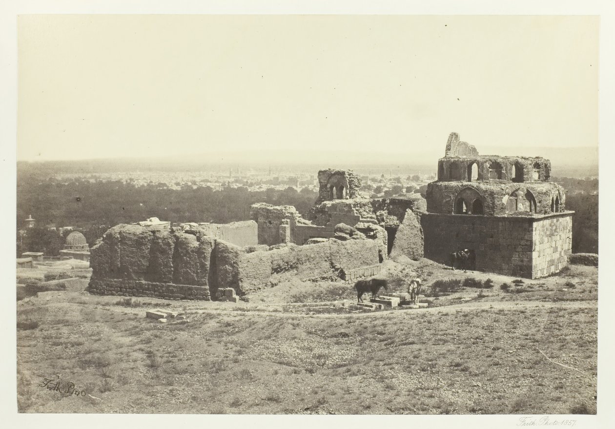 दमिश्क का दूर का दृश्य, 1857। द्वारा फ्रांसिस फ्रिथ