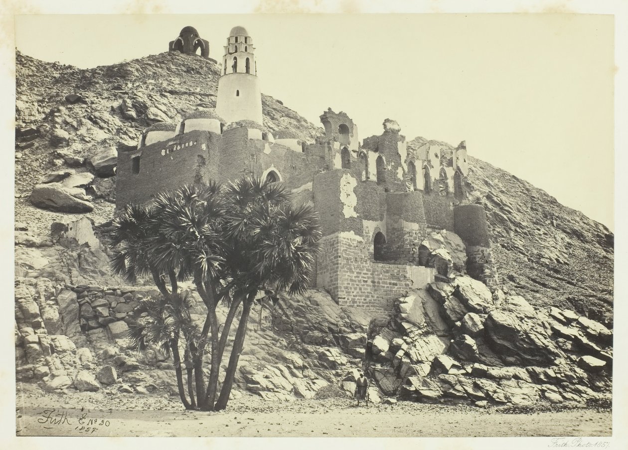 डौम पाम और बर्बाद मस्जिद, फिल, 1857। द्वारा फ्रांसिस फ्रिथ