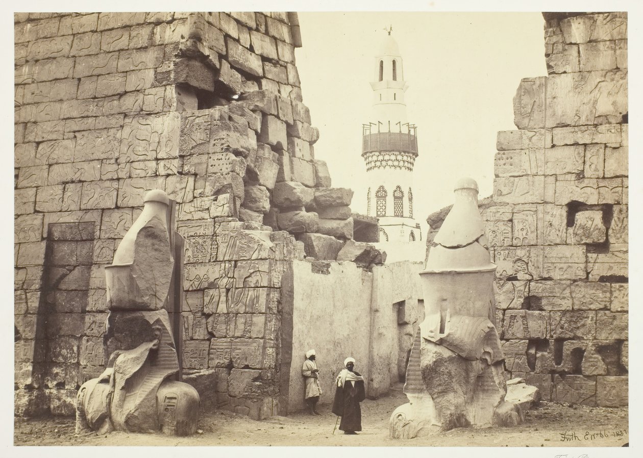 महान मंदिर, लक्सर, 1857 में प्रवेश। द्वारा फ्रांसिस फ्रिथ
