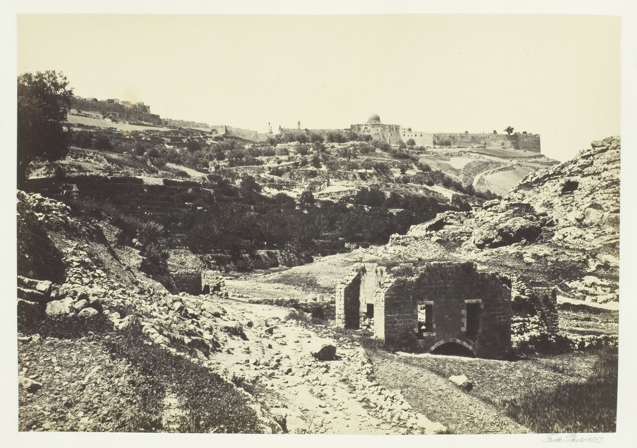 1857 में एन-रोगेल की दीवार से यरूशलेम। द्वारा फ्रांसिस फ्रिथ