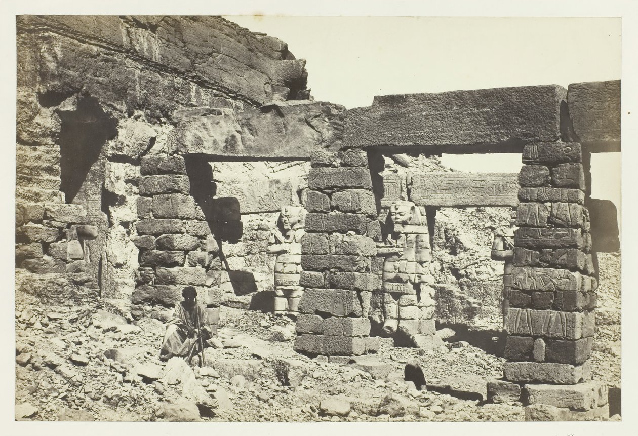 नूबिया, 1857 में सर्फ़ हुसैन के मंदिर का पोर्टिको। द्वारा फ्रांसिस फ्रिथ
