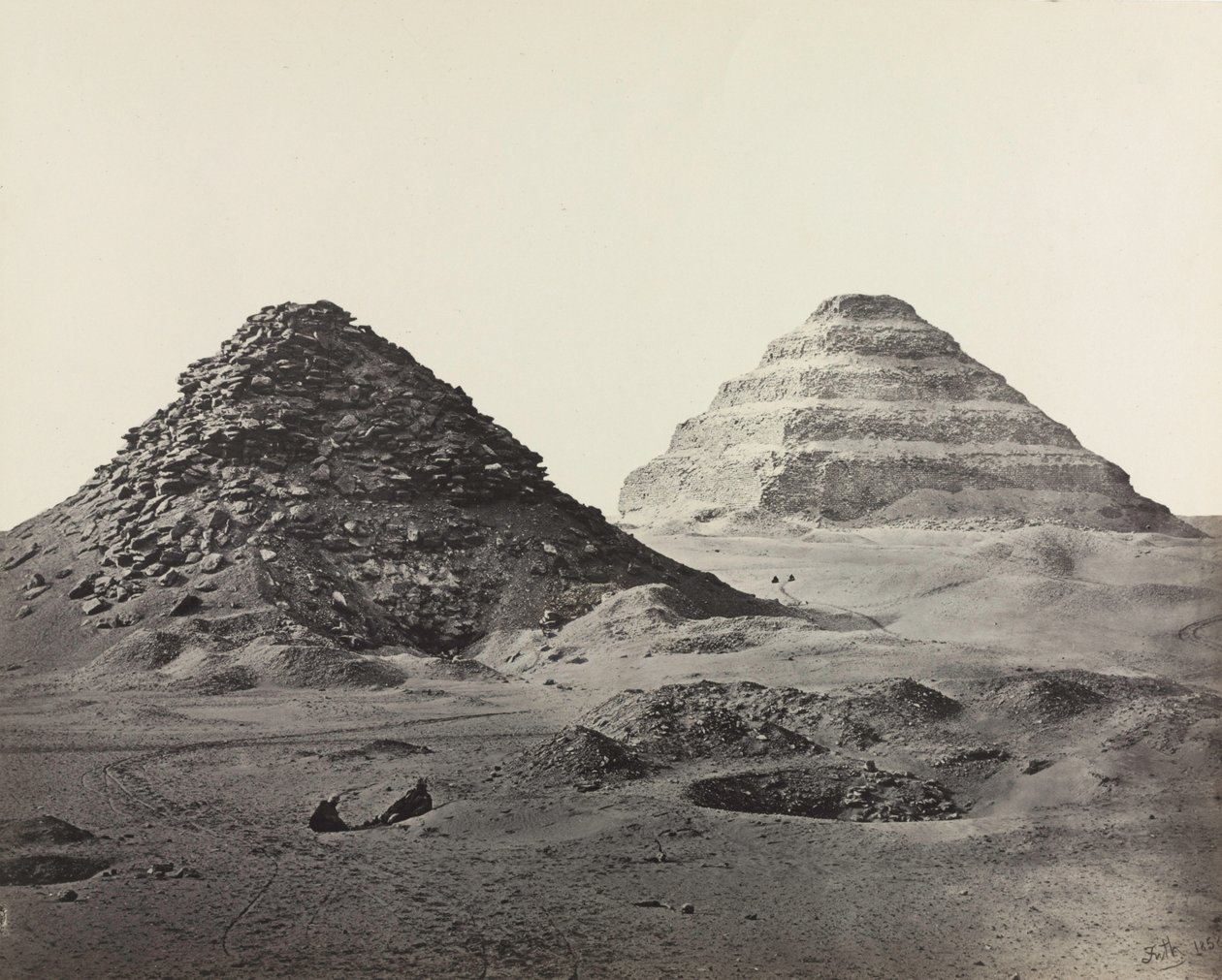 पूर्वोत्तर, 1858 से सकरारा के पिरामिड। द्वारा फ्रांसिस फ्रिथ