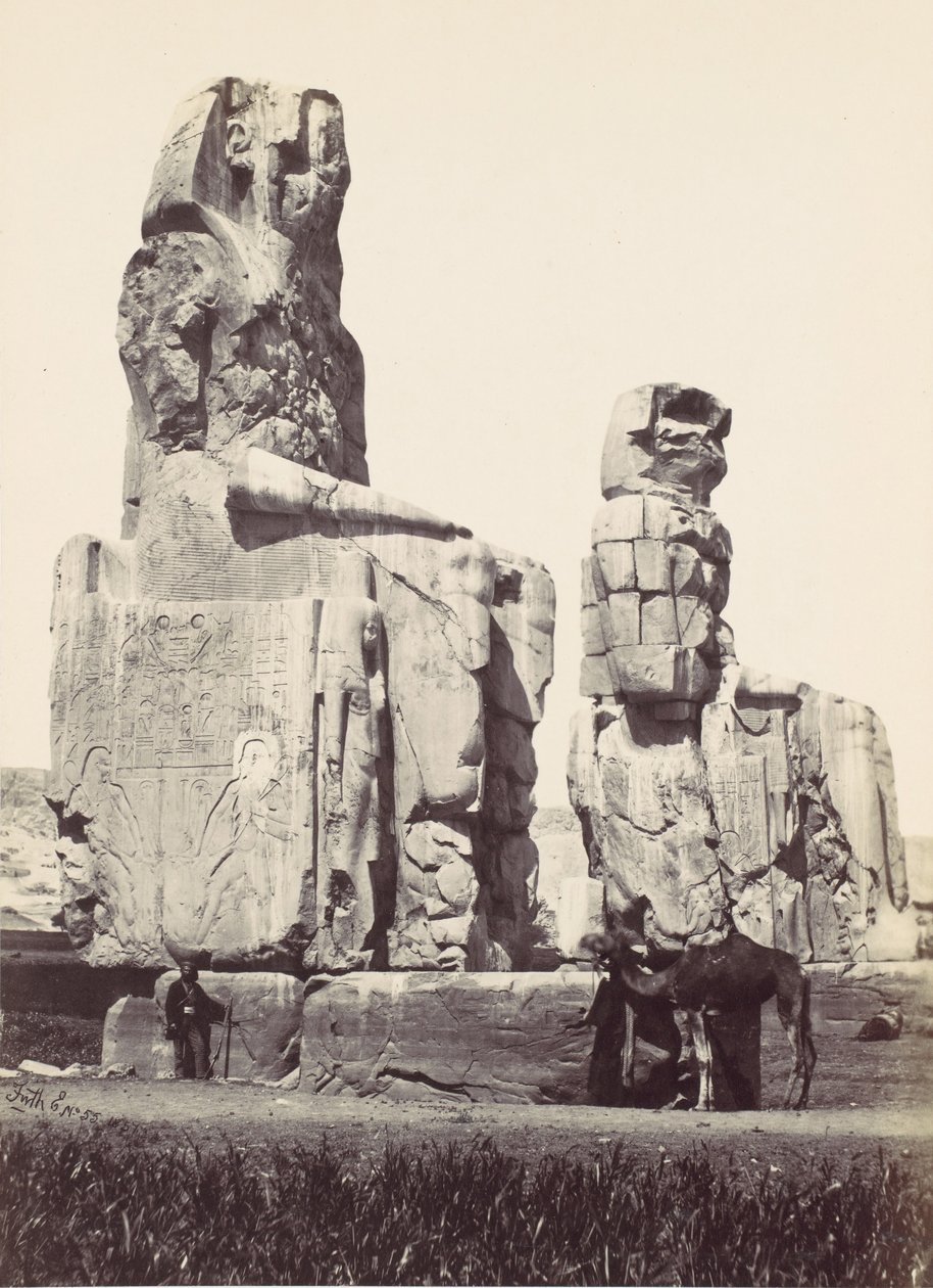 मेमन की मूर्तियाँ। थेब्स का मैदान, 1857। द्वारा फ्रांसिस फ्रिथ