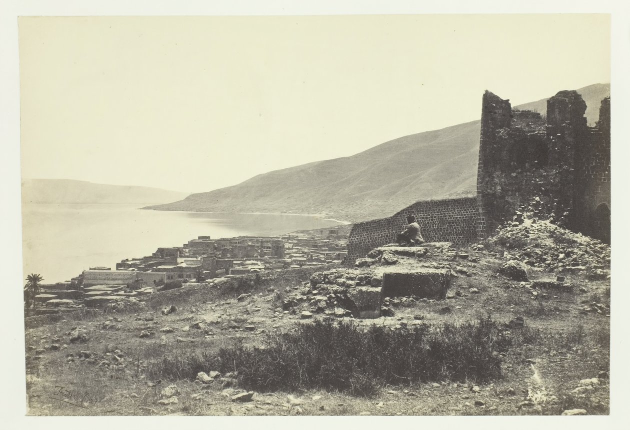 तिबरियास का शहर और झील, उत्तर से, 1857। द्वारा फ्रांसिस फ्रिथ
