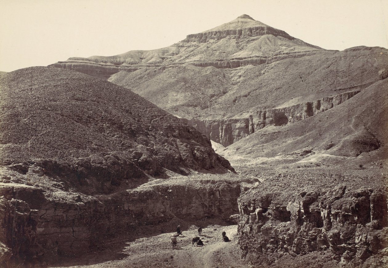 राजाओं के मकबरों की घाटी, थेब्स, 1857। द्वारा फ्रांसिस फ्रिथ