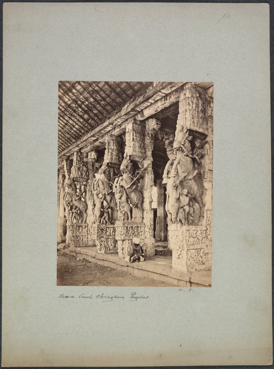 त्रिचिनोपोली हॉर्स कोर्ट, 1850-1870 के दशक। द्वारा फ्रांसिस फ्रिथ एंड कंपनी