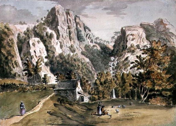केसविक, कंबरलैंड में झरना द्वारा फ्रांसिस ग्रोसे
