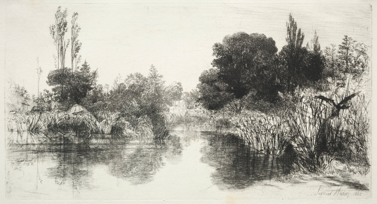 शेयर मिल तालाब, 1860। द्वारा फ्रांसिस सीमोर हैडेन