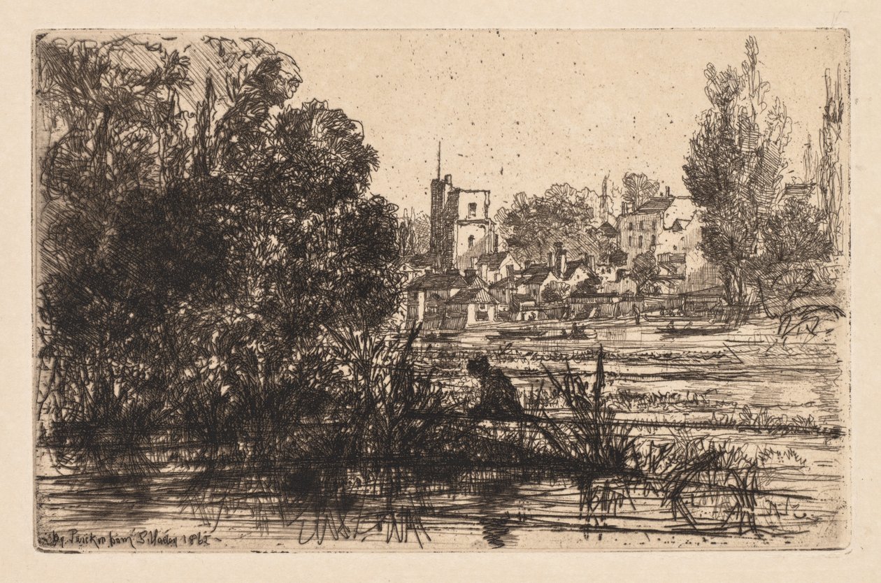 ट्विंचेनम चर्च, 1865। द्वारा फ्रांसिस सीमोर हैडेन