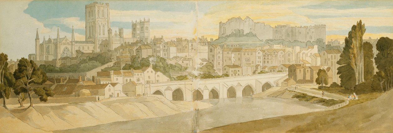 दिरहम कैथेड्रल और कैसल विद रिवर वेयर, 1811 द्वारा फ्रांसिस टाउने