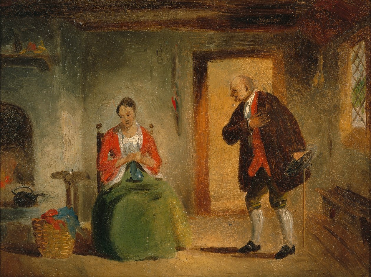 आंतरिक अध्ययन, 1835-63 (कागज पर चढ़ा हुआ तेल) द्वारा फ्रांसिस विलियम एडमंड्स