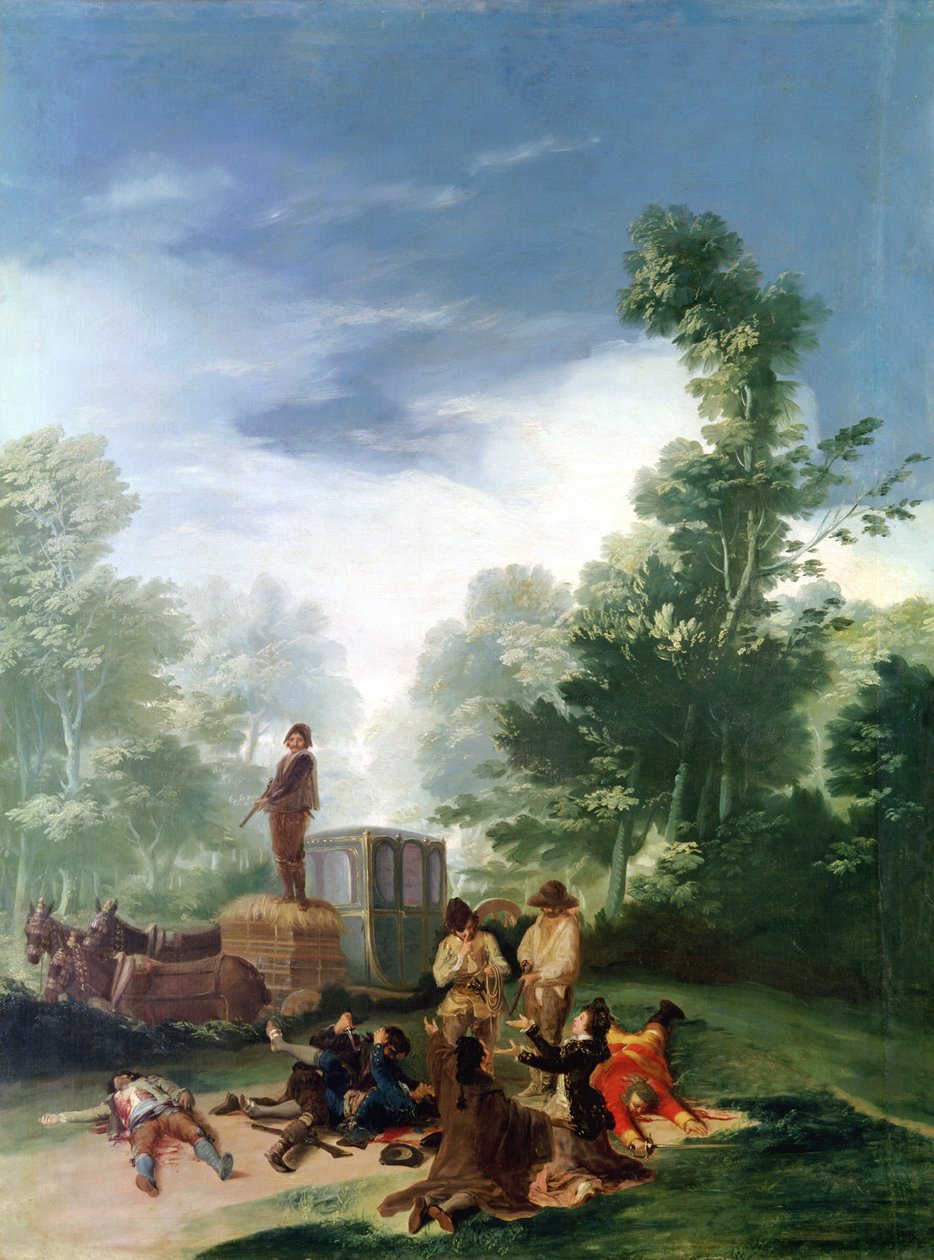 एक कोच पर हमला, 1787 द्वारा फ़्रांसिस्को डी गोया