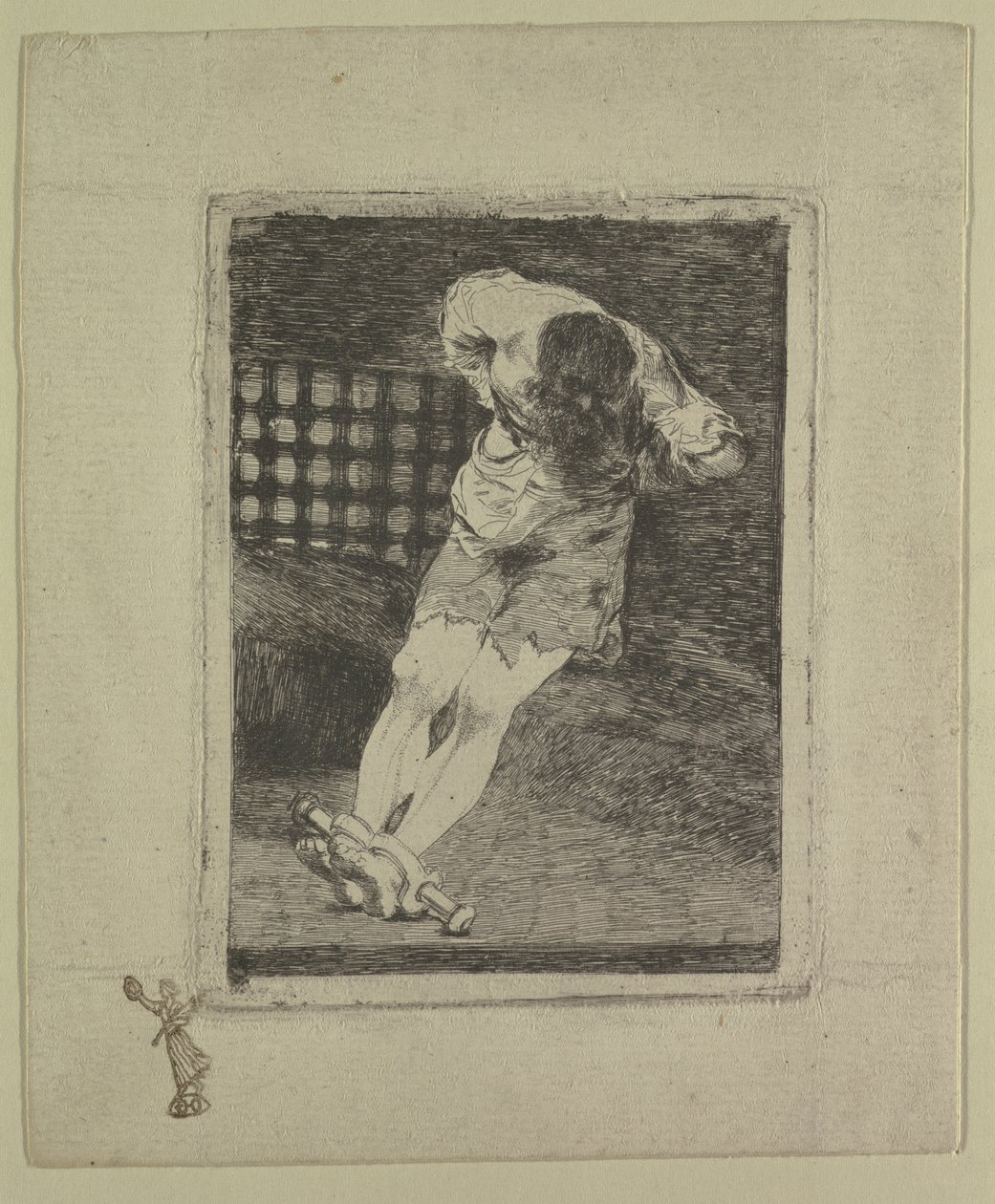 La seguridad de un reo no exige tormento (प्रतिवादी की सुरक्षा को पीड़ा की आवश्यकता नहीं होती है), c.1.110-20 द्वारा फ़्रांसिस्को डी गोया
