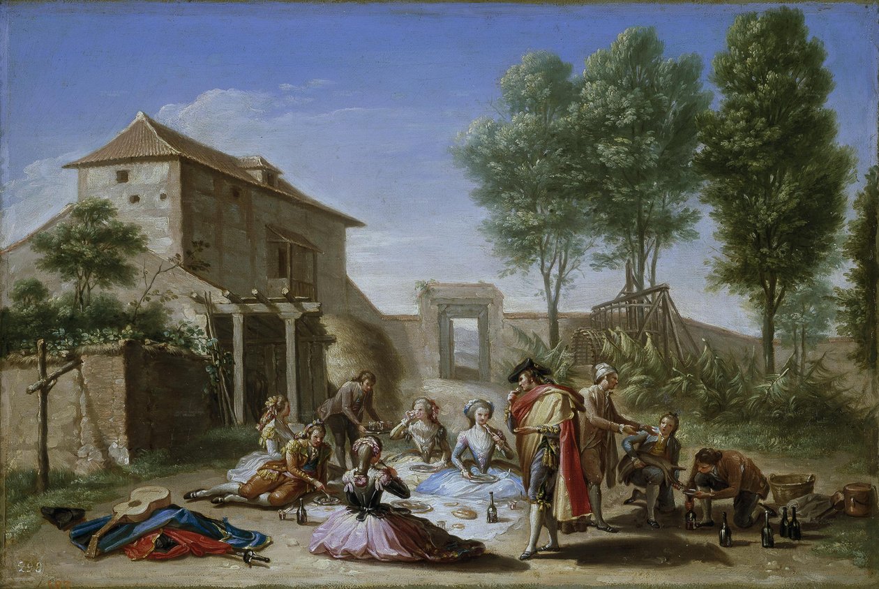 मैदान में नाश्ता, c.1784-5 (कैनवास पर तेल) द्वारा फ्रांसिस्को बेयू वाई सुबियास