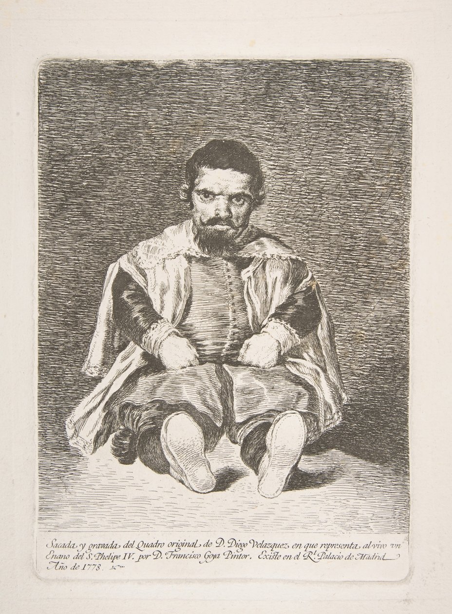 एक बौना एक बौना है जिसे डिएगो वेलज़कज़, 1778 के बाद एल प्रिमो के रूप में जाना जाता है। द्वारा फ़्रांसिस्को डी गोया