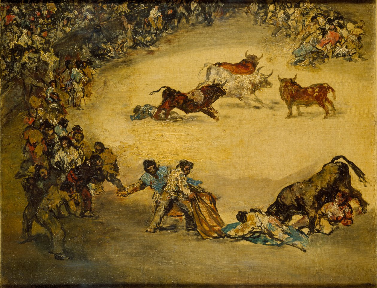 बुलफाइट में दृश्य: डायवर्सन डी एस्पाना, c1766-1828 द्वारा फ़्रांसिस्को डी गोया