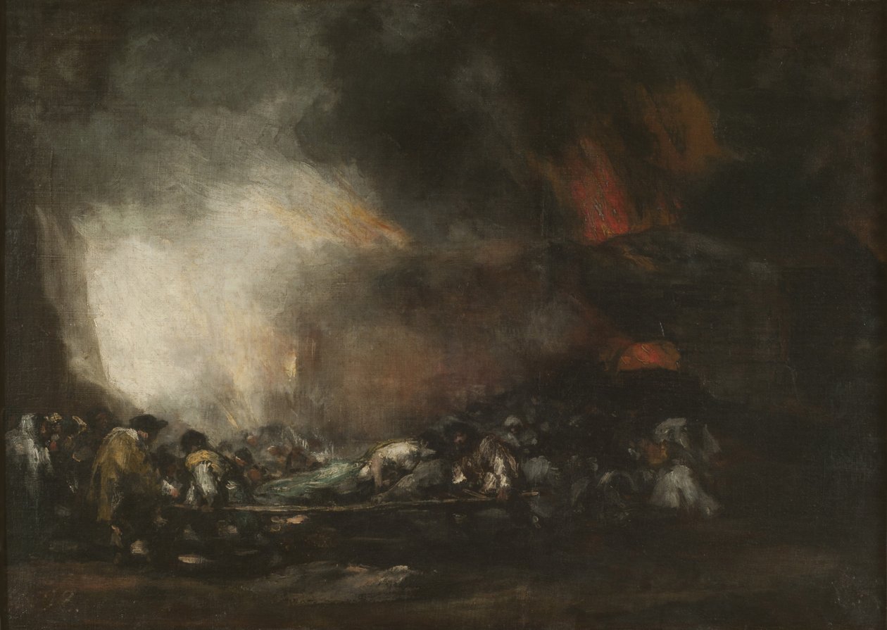 अस्पताल में आग, सी. 1810. द्वारा फ़्रांसिस्को गोया डी