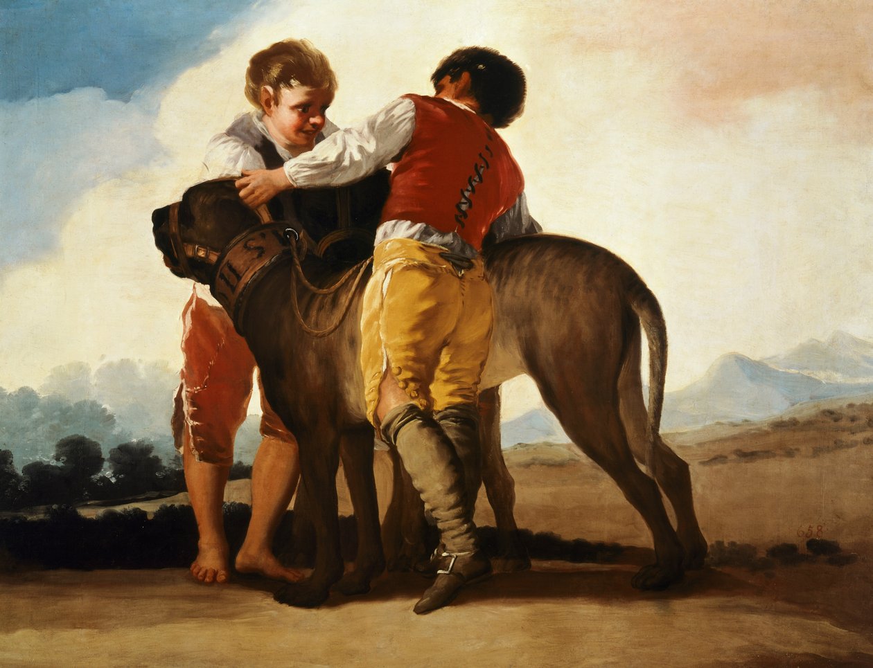 मास्टिफ़ के साथ लड़के, c.1786 (कैनवास पर तेल) द्वारा फ़्रांसिस्को जोस डी गोया वाई लुसिएंटेस