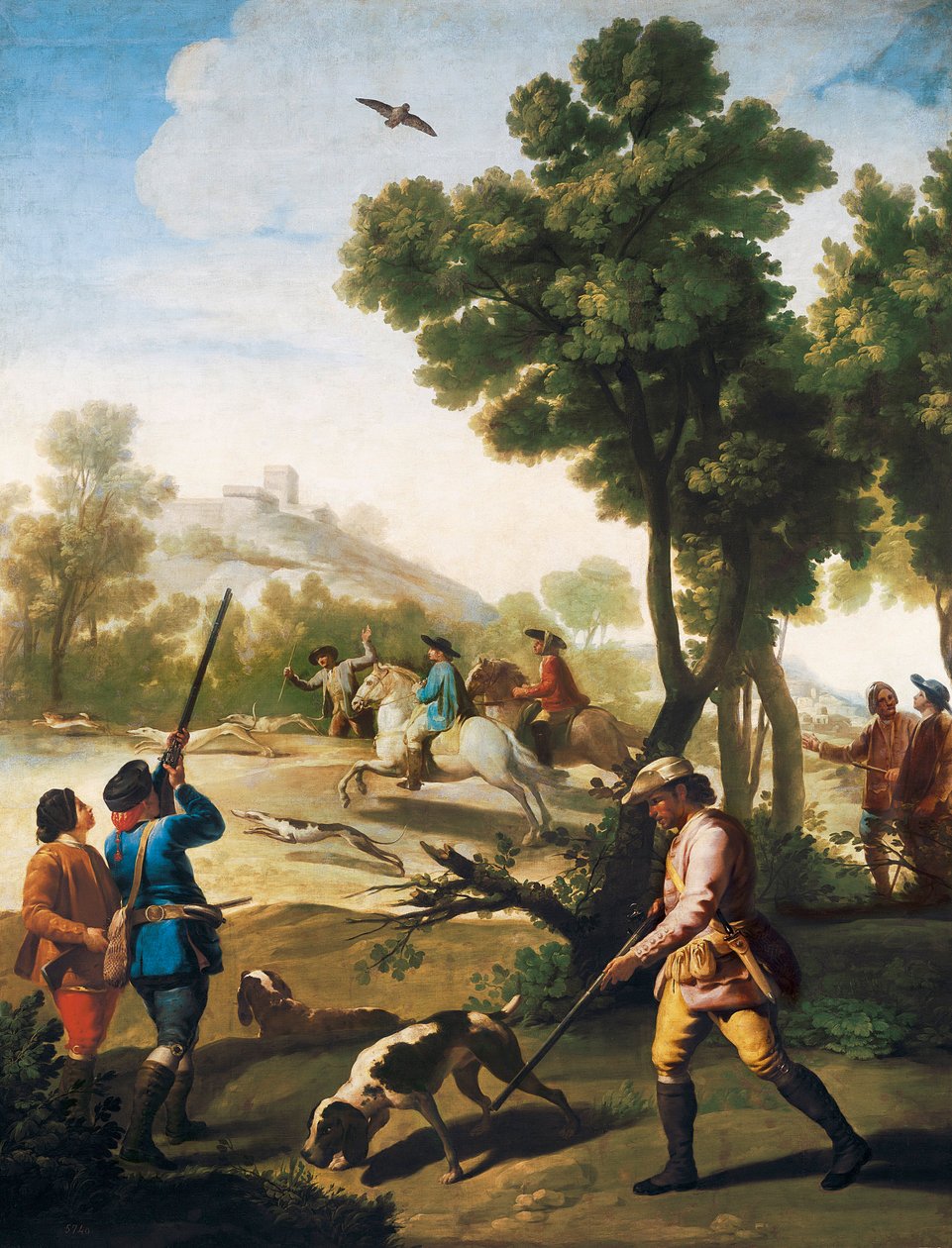 शिकार बटेर, 1775 द्वारा फ़्रांसिस्को डी गोया