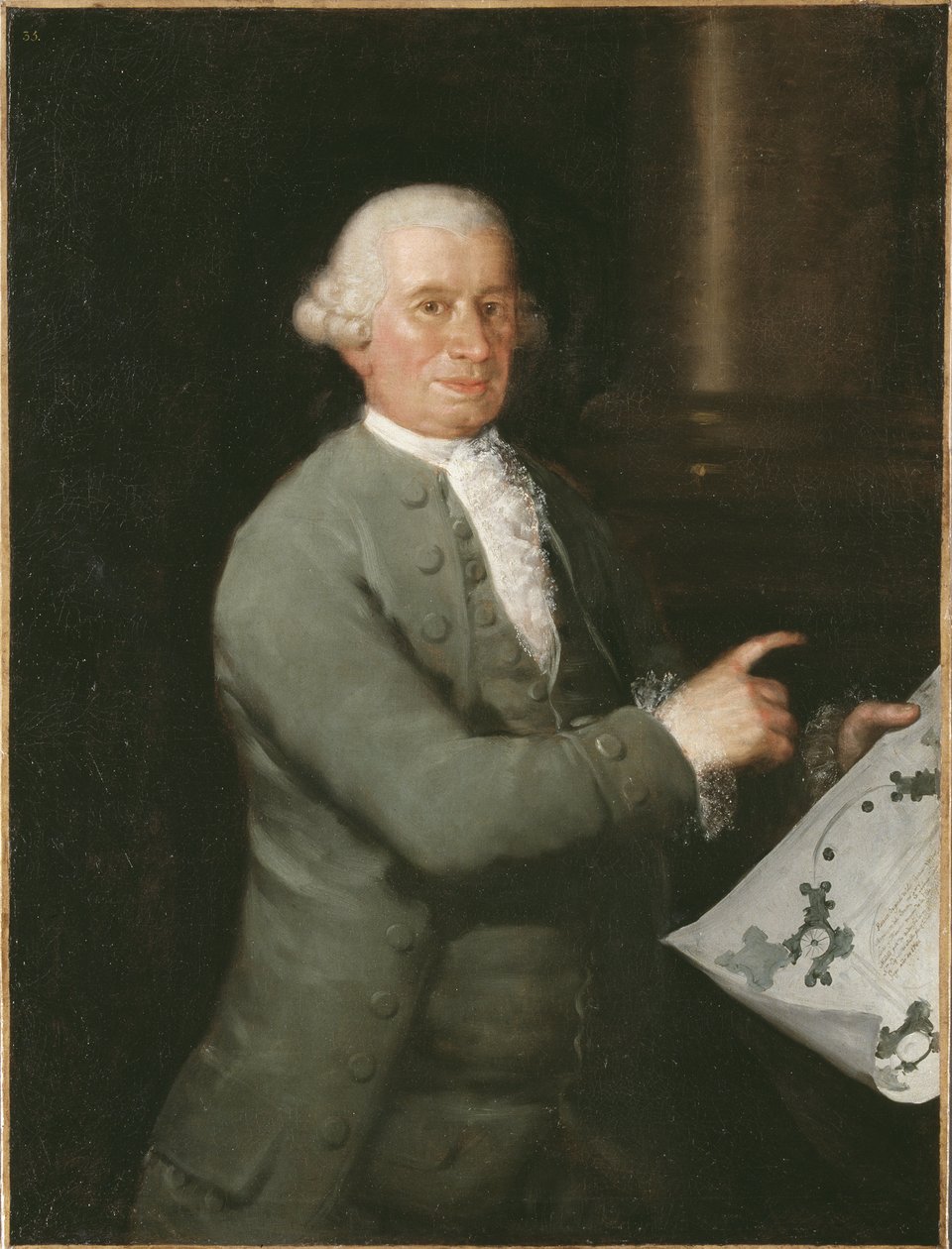 गोया, फ्रांसिस्को, डी (1746-1828) द्वारा आर्किटेक्ट वेंचुरा रोड्रिग्ज (1717-1785) का पोर्ट्रेट। तेल के रंगों से केन्वस पर बना चित्र द्वारा फ़्रांसिस्को डी गोया