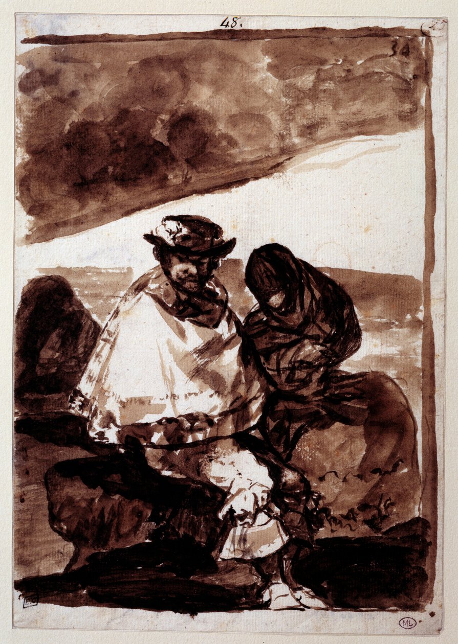 तारीख। फ्रांसिस्को डी गोया द्वारा ड्राइंग (1746-1828) द्वारा फ़्रांसिस्को डी गोया