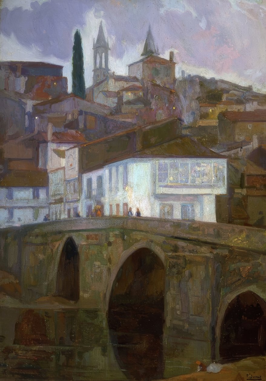 बीटाउन लाइट्स (BETANZOS) -OLEO - LIENZO - 1918–90X62 CM- द्वारा फ्रांसिस्को लोरेंस डियाज