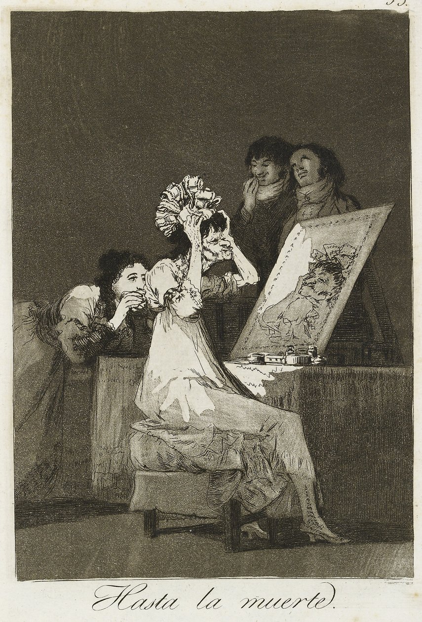 मृत्यु तक, 1799 (नक़्क़ाशी, ड्राईपॉइंट और एक्वाटिंट) द्वारा फ़्रांसिस्को डी गोया