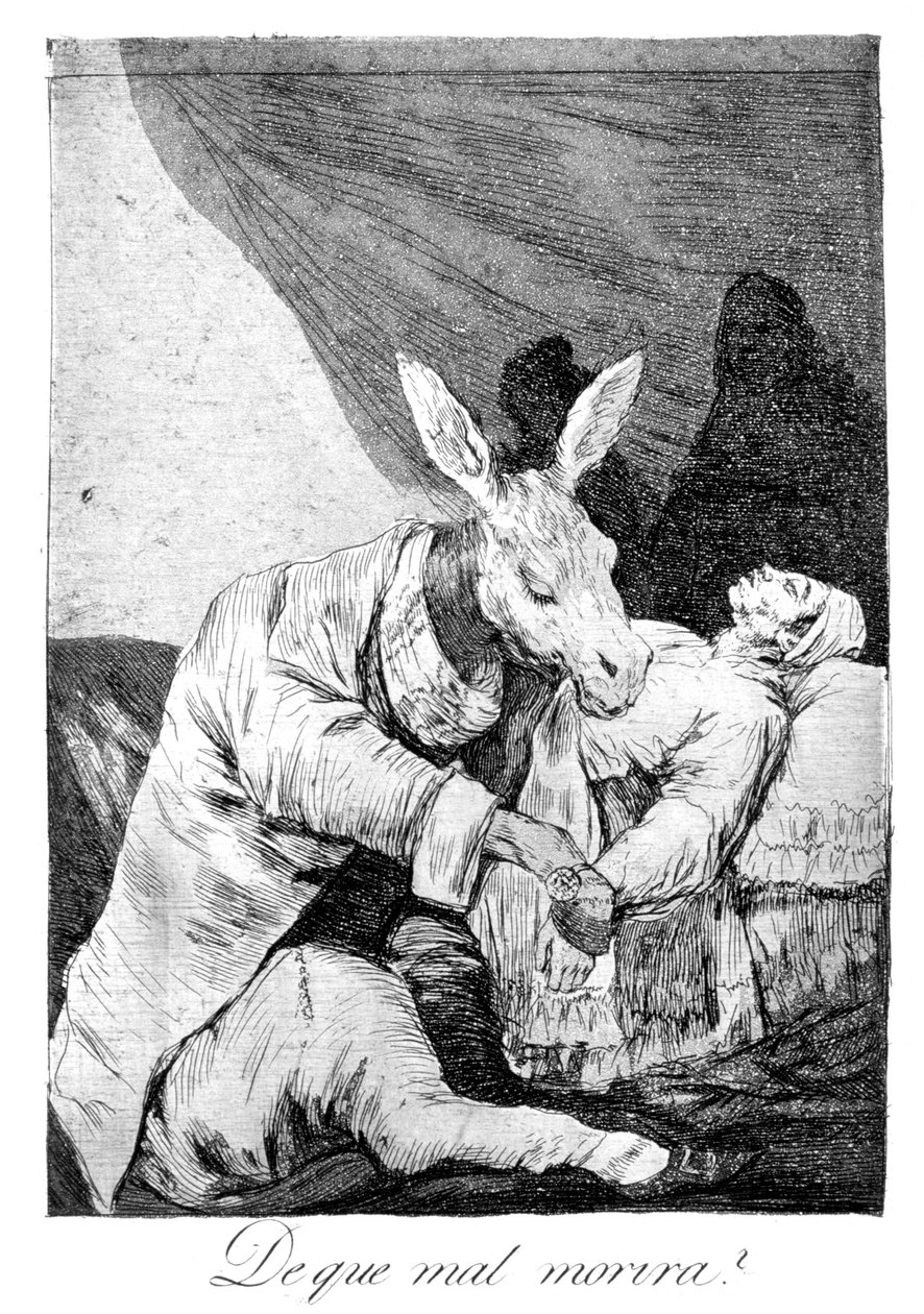 किस बीमार की मृत्यु होने पर, 1799 द्वारा फ़्रांसिस्को डी गोया
