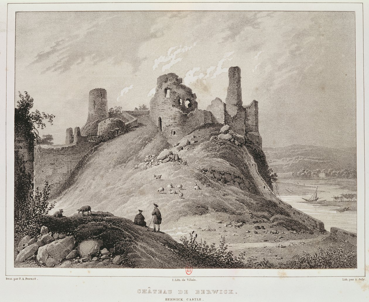 बर्कविक कैसल का दृश्य, विलेन द्वारा उकेरा गया बर्विक-ऑन-ट्वीड द्वारा फ्रेंकोइस अलेक्जेंड्रे पेरनोट