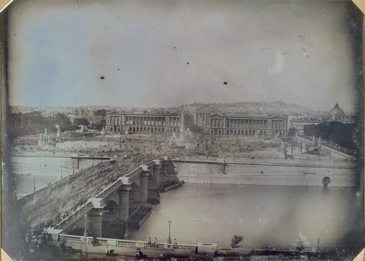 प्लेस डे ला कॉनकॉर्ड का दृश्य, c.1848 (डागरेरेोटाइप) द्वारा फ्रेंकोइस सर्टिफिकेट्स