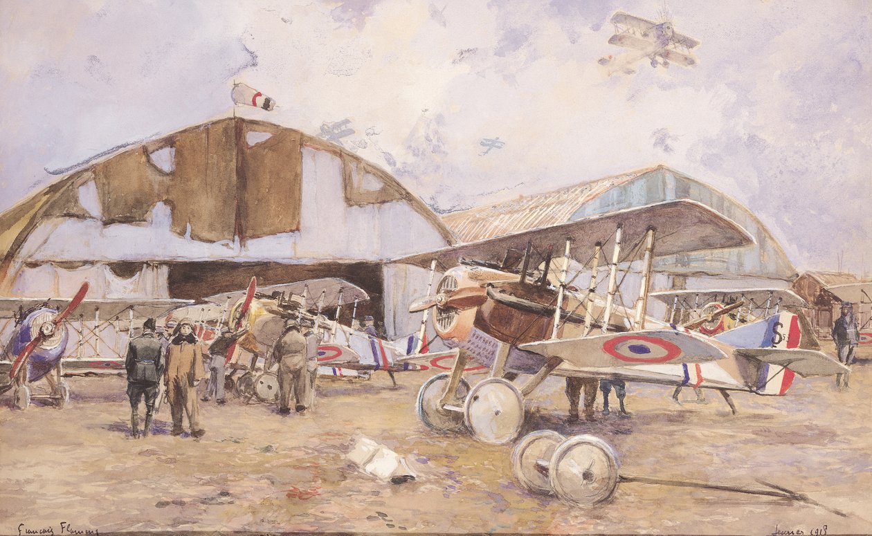 द एयरफील्ड, 1918 द्वारा फ़्राँस्वा फ्लेमेंग