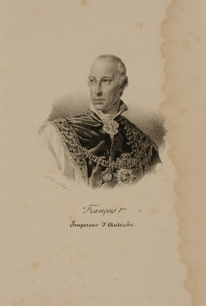 फ्रांज I (1768-1835) ऑस्ट्रिया के पहले सम्राट (1804-35) (लिथोग्राफ) द्वारा फ्रेंकोइस सेराफिन डेलपेच