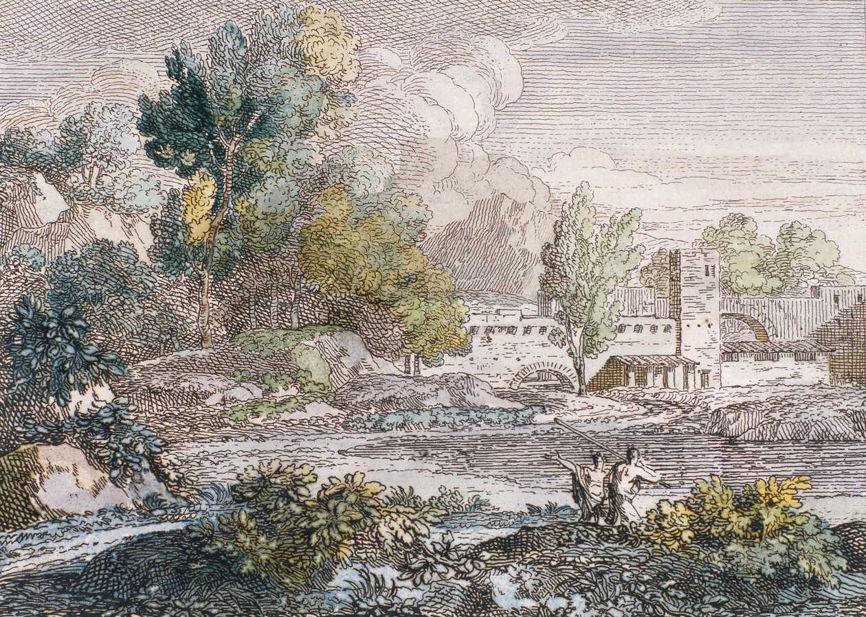 लैंडस्केप, 1807 (कागज पर wc से उत्कीर्ण उत्कीर्णन) द्वारा फ्रेंकोइस ज़ेवियर फैब्रे