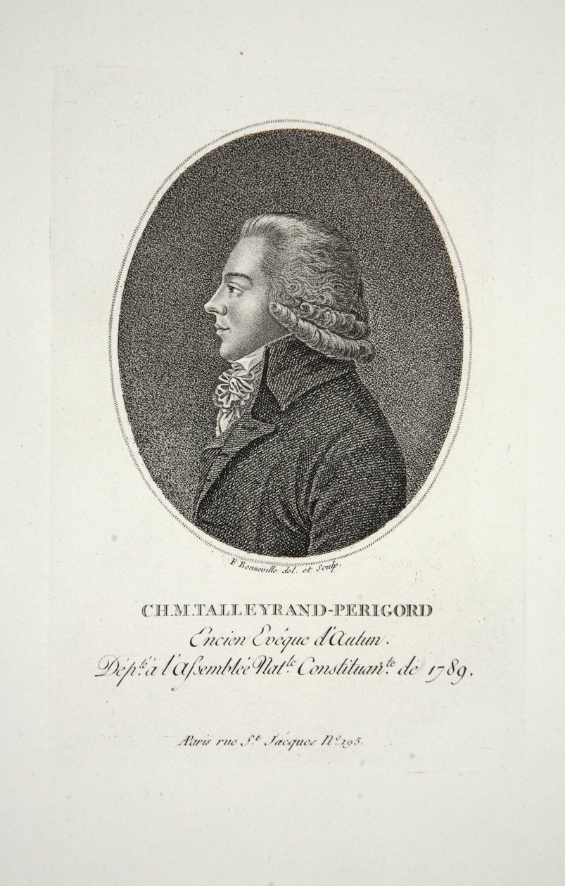 M.Talleyrand-Perigord, Autun के धूप बिशप, पब। 1791 द्वारा फ्रेंकोइस बोनेविले