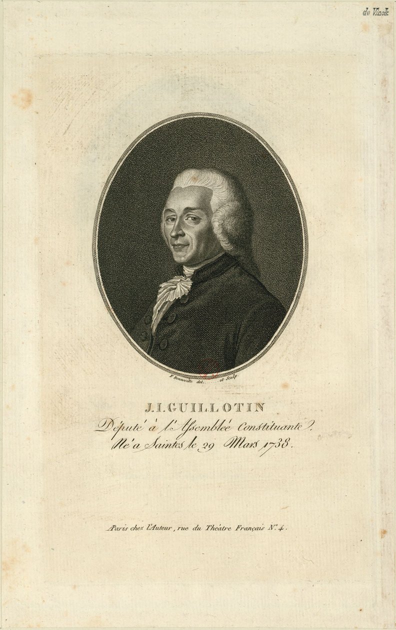 जोसेफ-इग्नेस गिलोटिन का पोर्ट्रेट 1738-1814, 1796। द्वारा फ्रेंकोइस बोनेविले