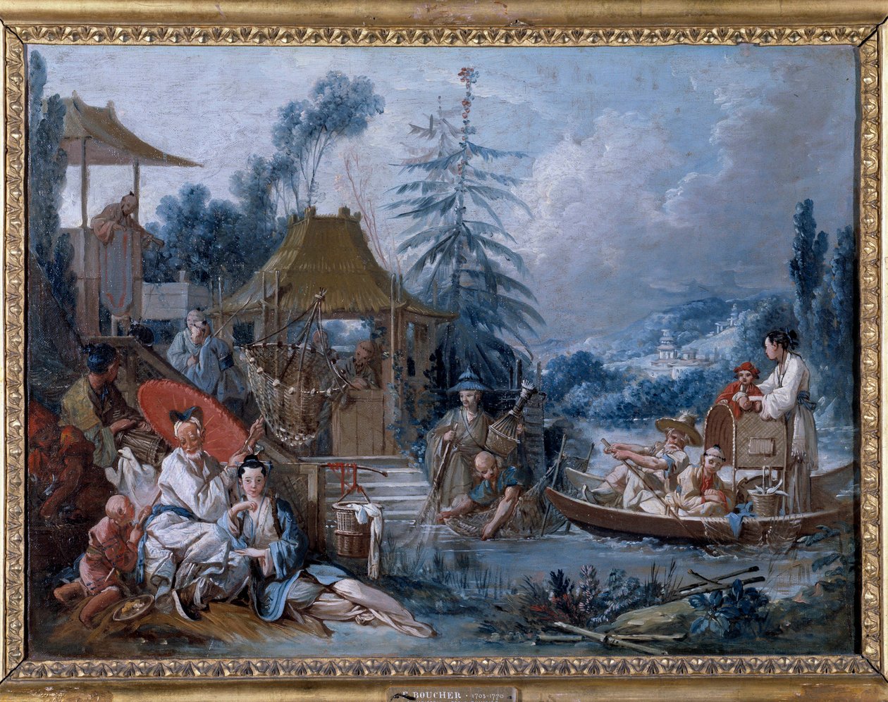 चिनोइसेरी: "" ला पेचे "" फ्रेंकोइस बाउचर द्वारा पेंटिंग (1703-1770) द्वारा फ्रांकोइस बाउचर