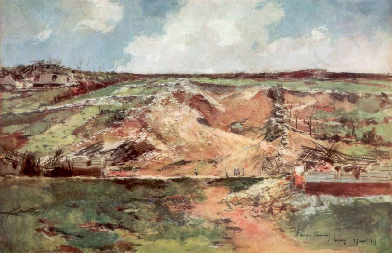 द फ़नल ऑफ़ कैरेंसी, आर्टोइस, फ्रांस, जून 1915, 1926। द्वारा फ़्राँस्वा फ्लेमेंग